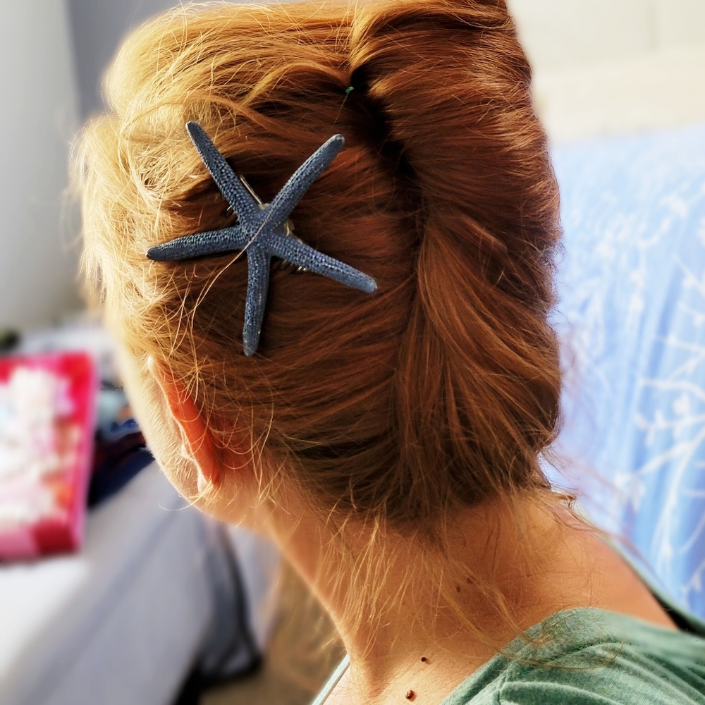 Authentic Hand Painted Starfish Hair Accessory